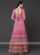 Pink & Red Anarkali Suit With Dupatta